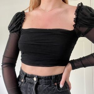 Cute, Black Mesh Going Out Top